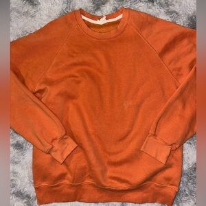 Men's MV Sport Vintage Fleece Orange Crew Sweatshirt Solid - NWOT Large